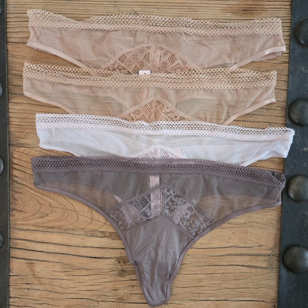 Victoria's Secret Mesh Smooth Body by Victoria Thong Bundle Sz M New